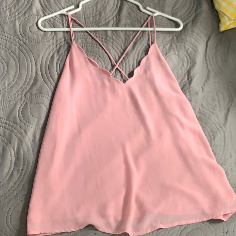 Scalloped tank top